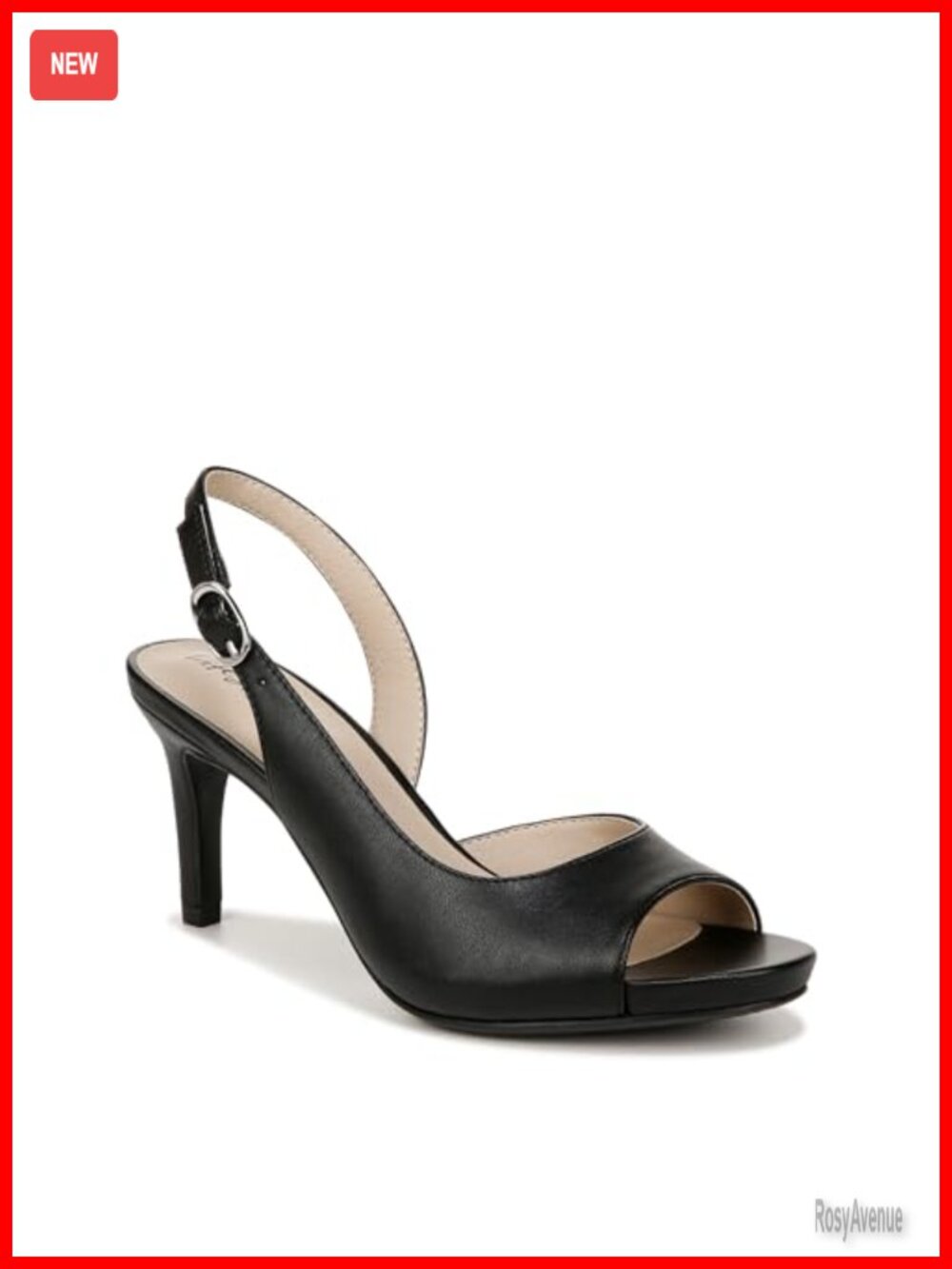 Slingback Pump with Faux Leather, 3 Inch Heel & Cushioned Comfort